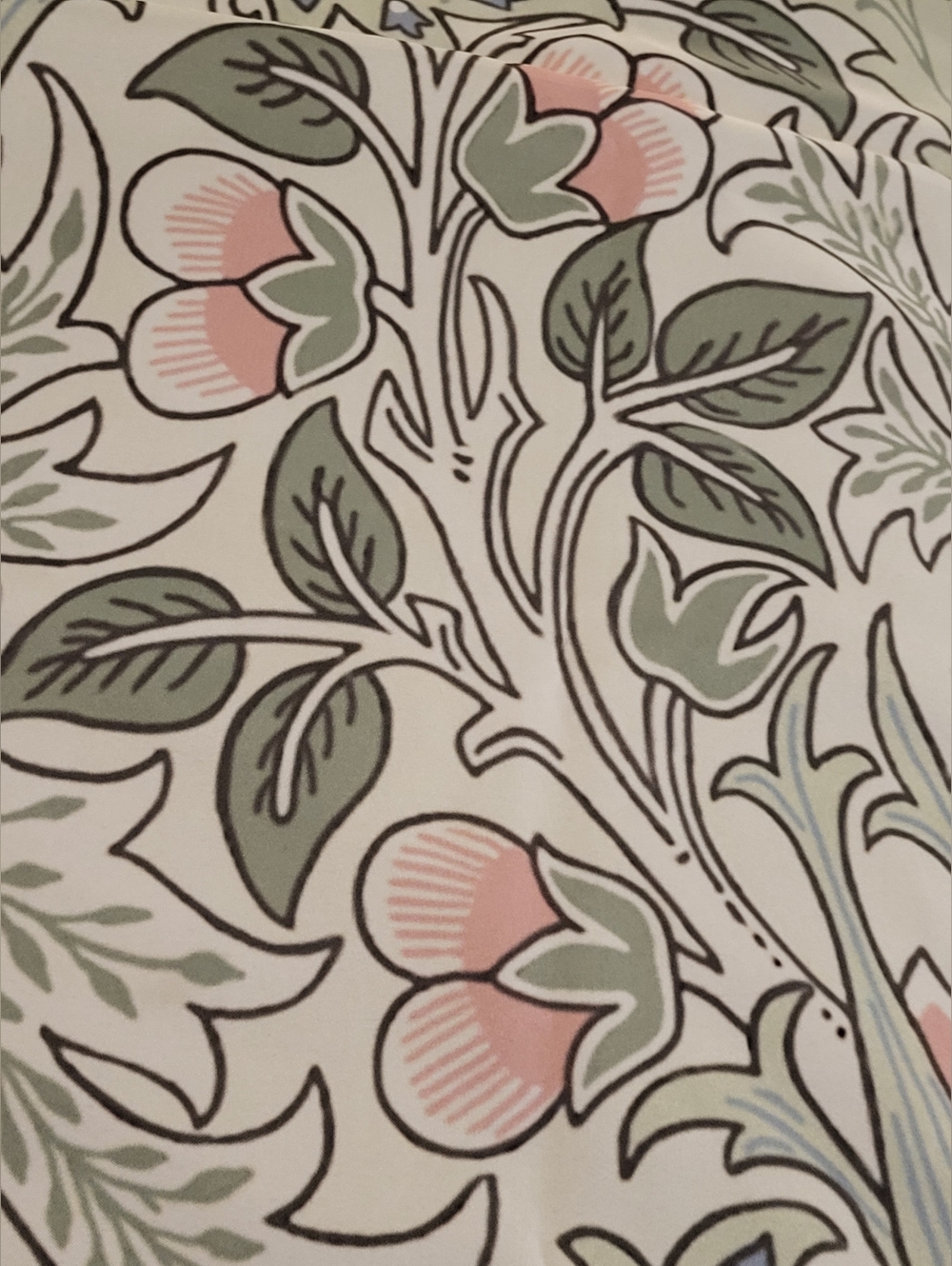 Croscill Floral Sage Green Pink Shower Curtain With White Metal Hooks NWOT - Picture 4 of 14